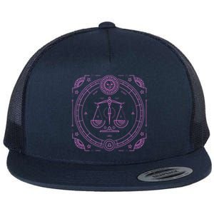 Libra Zodiac Star Sign Horoscope Scales Cute Gift Flat Bill Trucker Hat