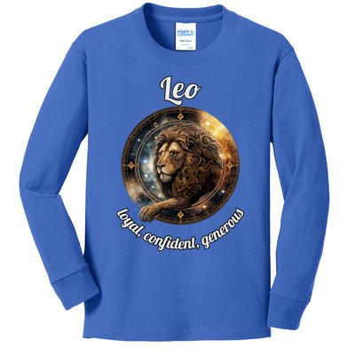 Leo Zodiac Sign Astronomy Cute Gift Kids Long Sleeve Shirt