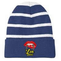 Leo Zodiac Sign Horoscope Astrology July August Birthday Striped Beanie with Solid Band