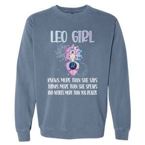 Leo Zodiac Sign Leo Horoscope Astrology July August Gift Garment-Dyed Sweatshirt