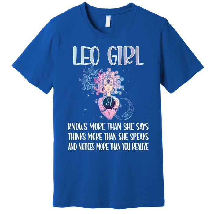 Leo Zodiac Sign Leo Horoscope Astrology July August Gift Premium T-Shirt