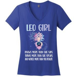 Leo Zodiac Sign Leo Horoscope Astrology July August Gift Women's V-Neck T-Shirt