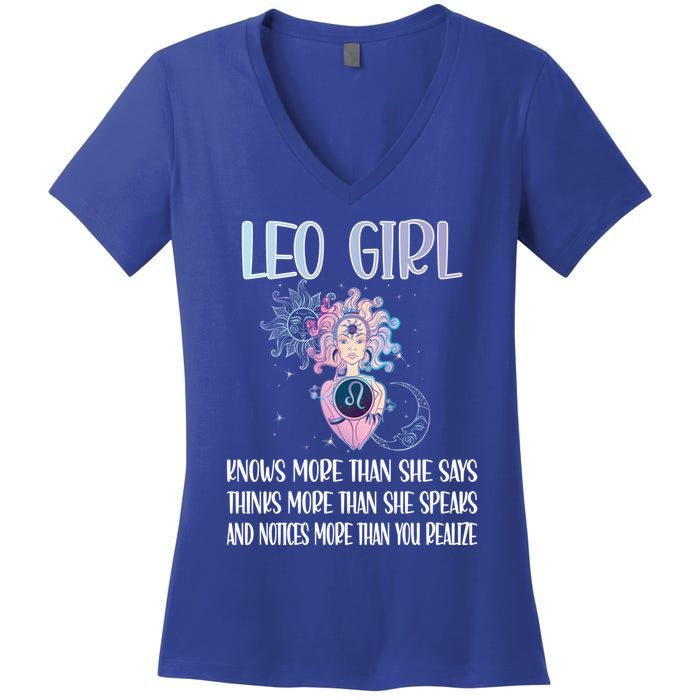 Leo Zodiac Sign Leo Horoscope Astrology July August Gift Women's V-Neck T-Shirt