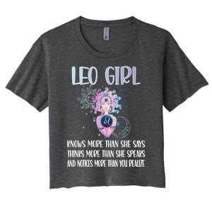 Leo Zodiac Sign Leo Horoscope Astrology July August Gift Women's Crop Top Tee