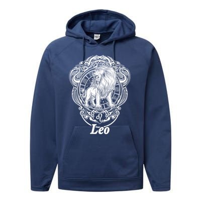 Leo Zodiac Star Sign Gift Performance Fleece Hoodie