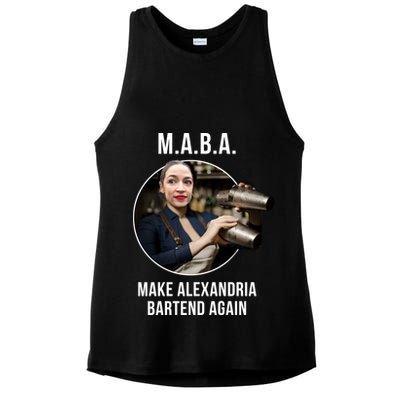 M.A.B.A. Alexandria Ocasio-Cortez Bartend Again Ladies PosiCharge Tri-Blend Wicking Tank