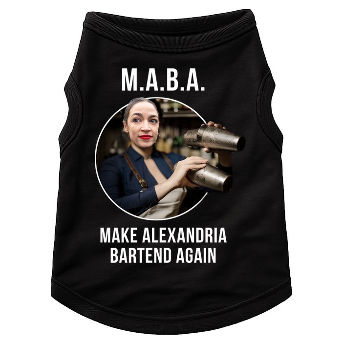 M.A.B.A. Alexandria Ocasio-Cortez Bartend Again Doggie Tank