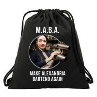 M.A.B.A. Alexandria Ocasio-Cortez Bartend Again Drawstring Bag