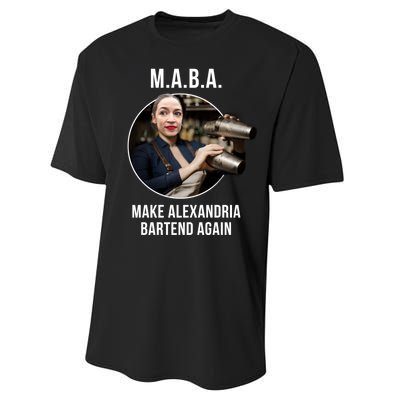 M.A.B.A. Alexandria Ocasio-Cortez Bartend Again Performance Sprint T-Shirt