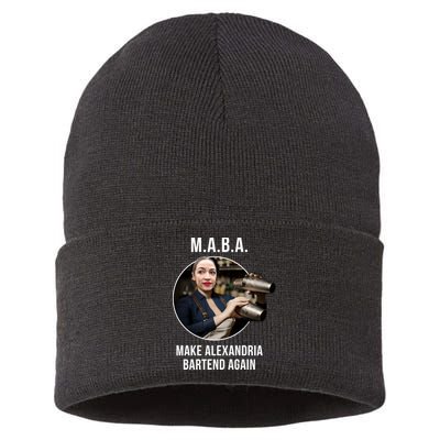 M.A.B.A. Alexandria Ocasio-Cortez Bartend Again Sustainable Knit Beanie