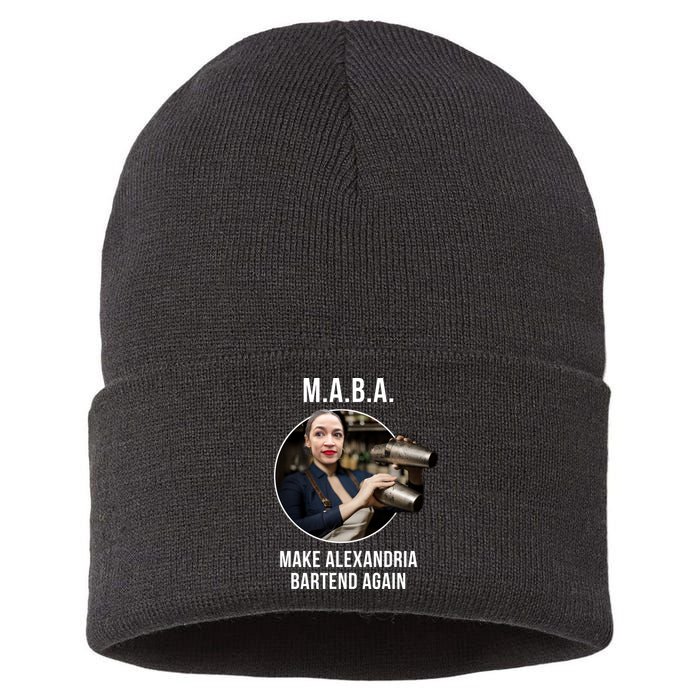 M.A.B.A. Alexandria Ocasio-Cortez Bartend Again Sustainable Knit Beanie