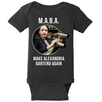 M.A.B.A. Alexandria Ocasio-Cortez Bartend Again Baby Bodysuit