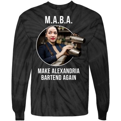 M.A.B.A. Alexandria Ocasio-Cortez Bartend Again Tie-Dye Long Sleeve Shirt