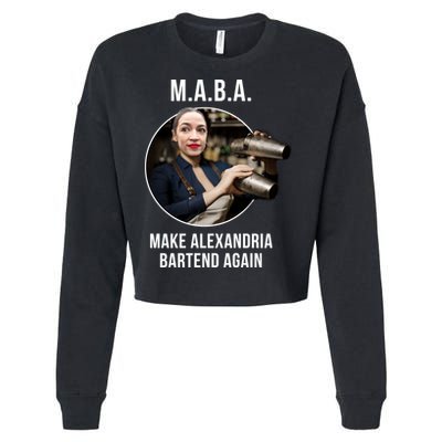 M.A.B.A. Alexandria Ocasio-Cortez Bartend Again Cropped Pullover Crew