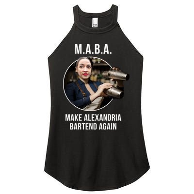 M.A.B.A. Alexandria Ocasio-Cortez Bartend Again Women's Perfect Tri Rocker Tank