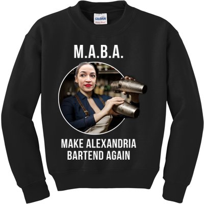 M.A.B.A. Alexandria Ocasio-Cortez Bartend Again Kids Sweatshirt
