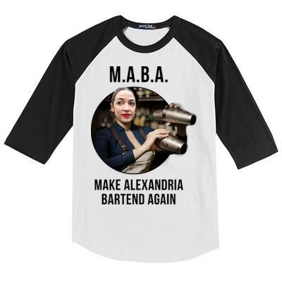 M.A.B.A. Alexandria Ocasio-Cortez Bartend Again Kids Colorblock Raglan Jersey