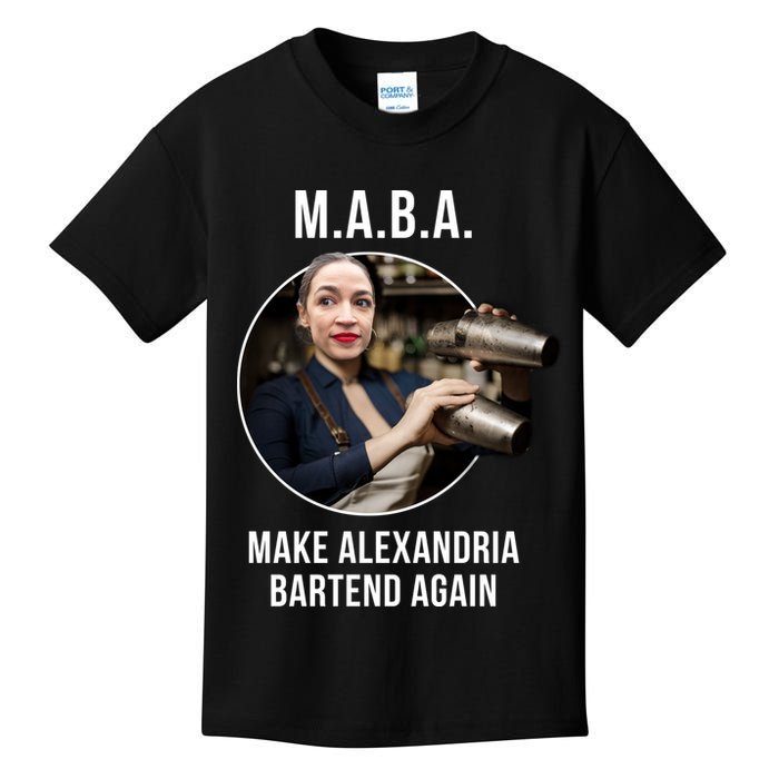 M.A.B.A. Alexandria Ocasio-Cortez Bartend Again Kids T-Shirt