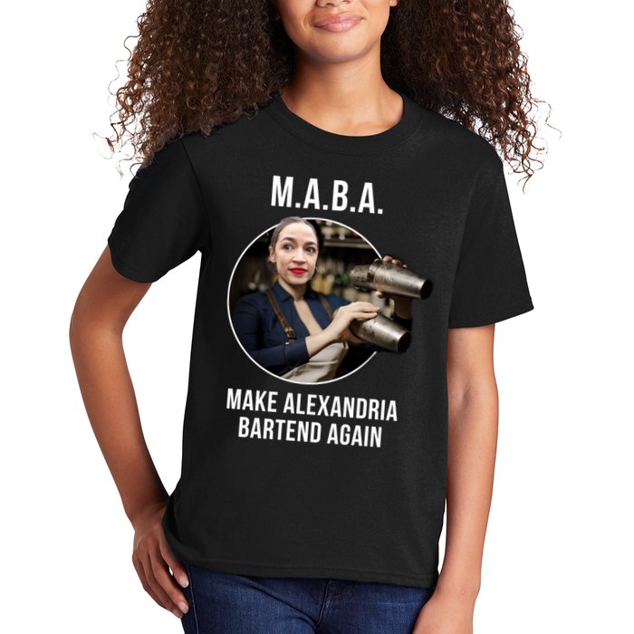 M.A.B.A. Alexandria Ocasio-Cortez Bartend Again Kids T-Shirt