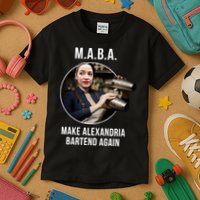 M.A.B.A. Alexandria Ocasio-Cortez Bartend Again Kids T-Shirt