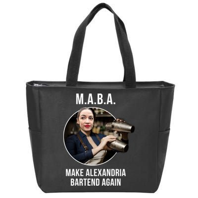 M.A.B.A. Alexandria Ocasio-Cortez Bartend Again Zip Tote Bag
