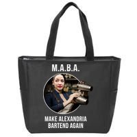 M.A.B.A. Alexandria Ocasio-Cortez Bartend Again Zip Tote Bag