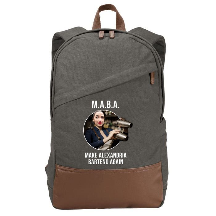 M.A.B.A. Alexandria Ocasio-Cortez Bartend Again Cotton Canvas Backpack