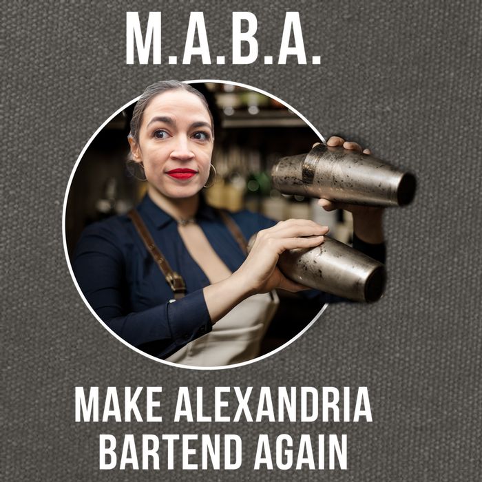 M.A.B.A. Alexandria Ocasio-Cortez Bartend Again Cotton Canvas Backpack