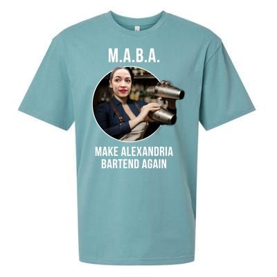 M.A.B.A. Alexandria Ocasio-Cortez Bartend Again Sueded Cloud Jersey T-Shirt