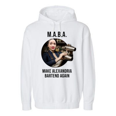 M.A.B.A. Alexandria Ocasio-Cortez Bartend Again Garment-Dyed Fleece Hoodie