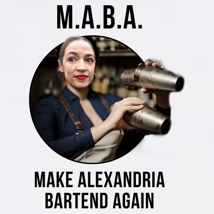 M.A.B.A. Alexandria Ocasio-Cortez Bartend Again Garment-Dyed Sweatshirt