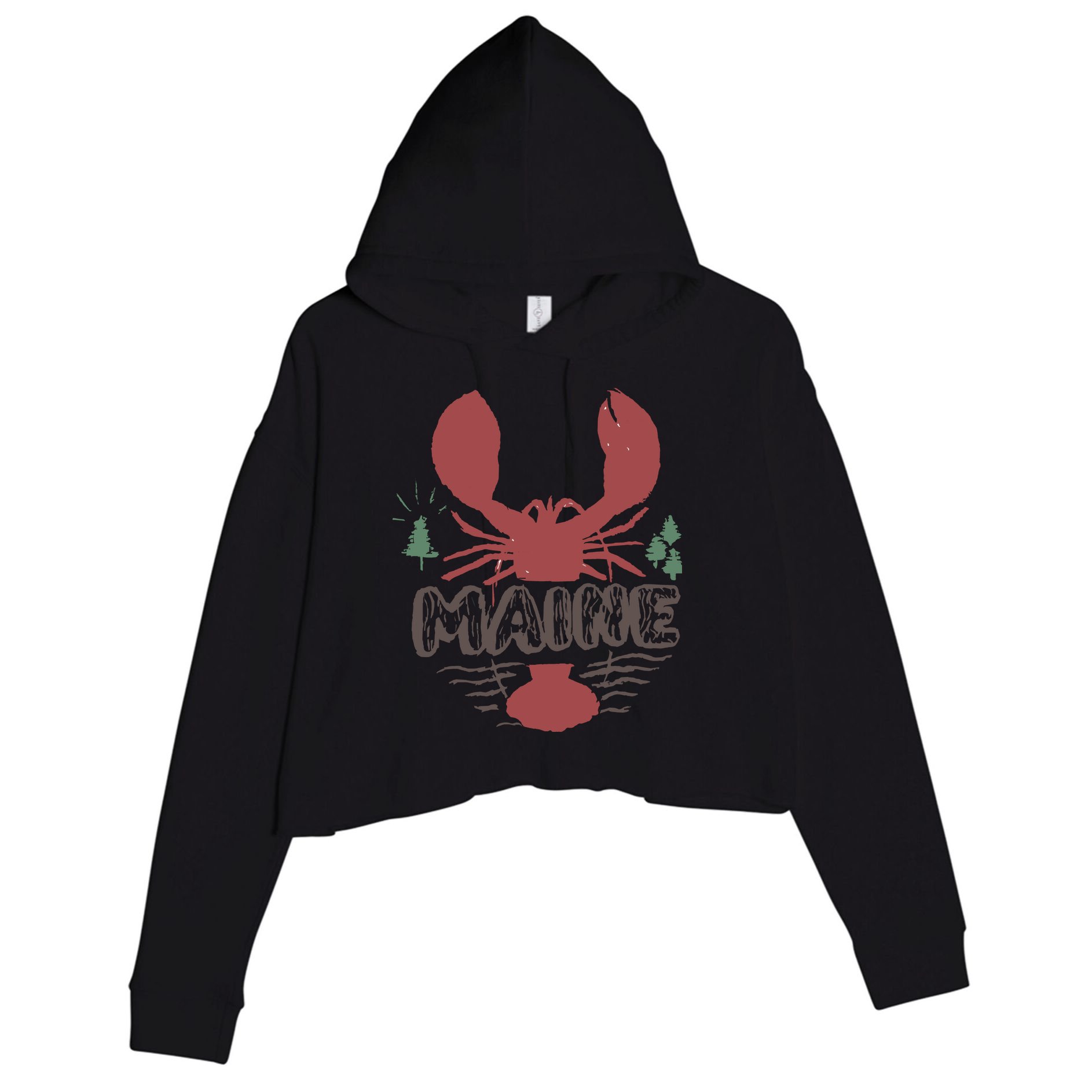 Maine 02 Crop Fleece Hoodie