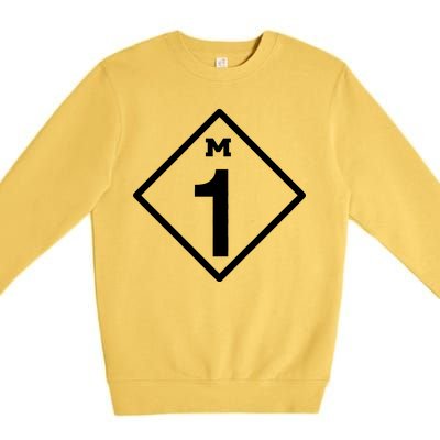 M1 Woodward Ave Sign Premium Crewneck Sweatshirt