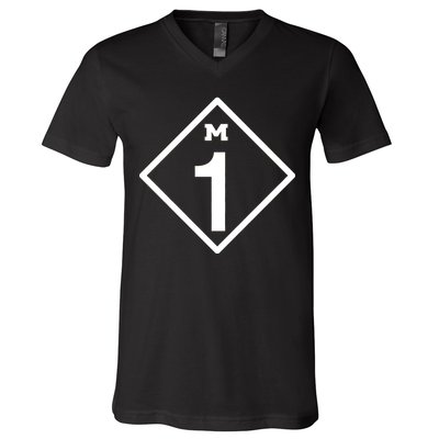 M1 Woodward Ave Sign V-Neck T-Shirt