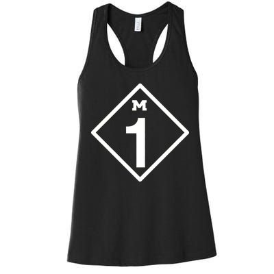 M1 Woodward Ave Sign Women's Racerback Tank