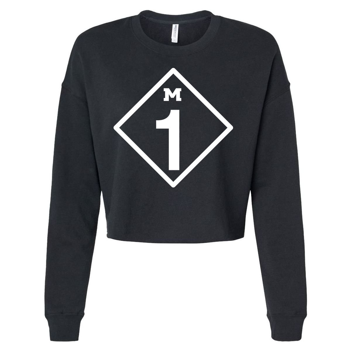 M1 Woodward Ave Sign Cropped Pullover Crew
