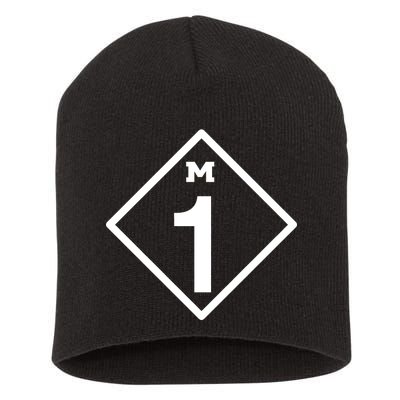 M1 Woodward Ave Sign Short Acrylic Beanie