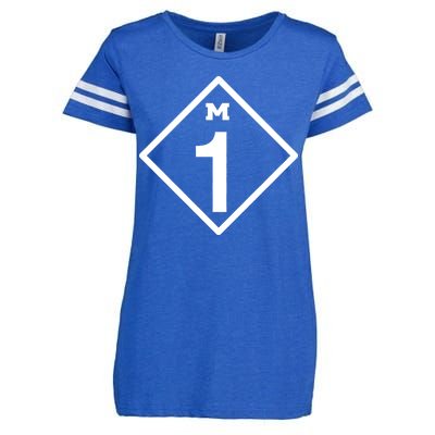 M1 Woodward Ave Sign Enza Ladies Jersey Football T-Shirt