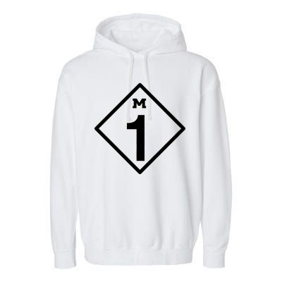 M1 Woodward Ave Sign Garment-Dyed Fleece Hoodie