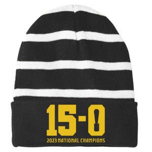 Michigan 15 0 Trophy Striped Beanie with Solid Band