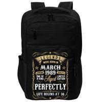 March 1989 34th Birthday Gift 34 Year Old Impact Tech Backpack