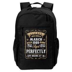 March 1989 34th Birthday Gift 34 Year Old Daily Commute Backpack