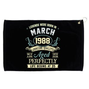 March 1988 35th Birthday Present Gift 35 Year Old  Wo Grommeted Golf Towel