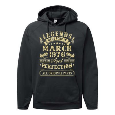 March 1976 47th Birthday Gift 47 Year Old Performance Fleece Hoodie