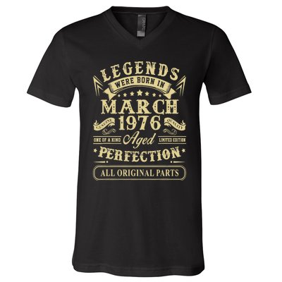 March 1976 47th Birthday Gift 47 Year Old V-Neck T-Shirt