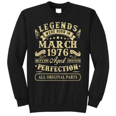 March 1976 47th Birthday Gift 47 Year Old Tall Sweatshirt