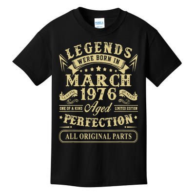 March 1976 47th Birthday Gift 47 Year Old Kids T-Shirt