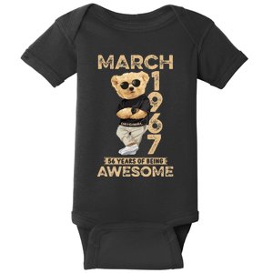 March 1967 56 Years Of Being Awesome 56th Birthday Baby Bodysuit