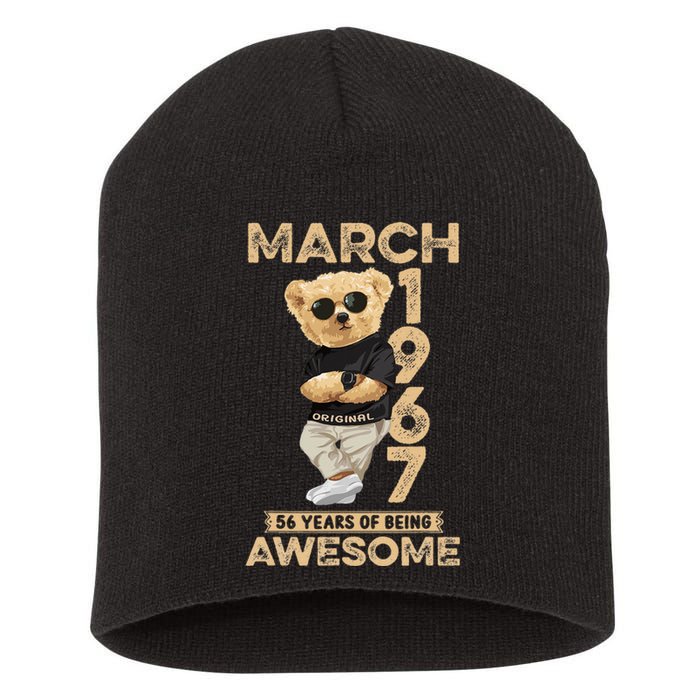 March 1967 56 Years Of Being Awesome 56th Birthday Short Acrylic Beanie