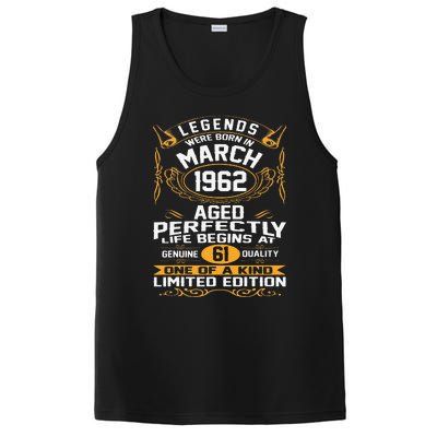 March 1962 61st Birthday Gift 61 Year Old Women Cute PosiCharge Competitor Tank